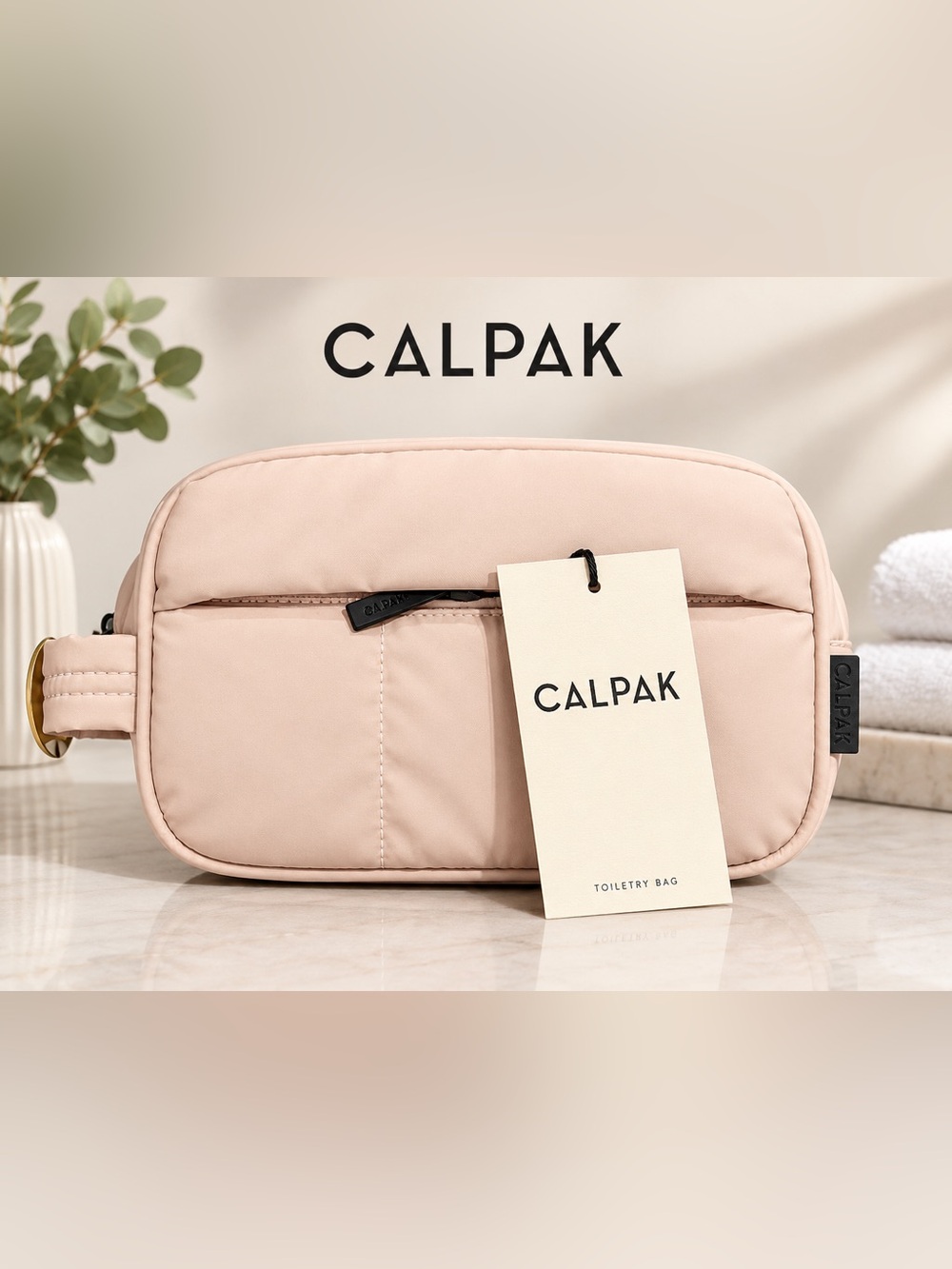 Calpak Pale Blush Pink Travel Toiletry Pouch-NWT